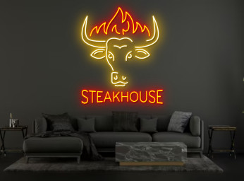 BeefSteak House Restaurant Neon Sign