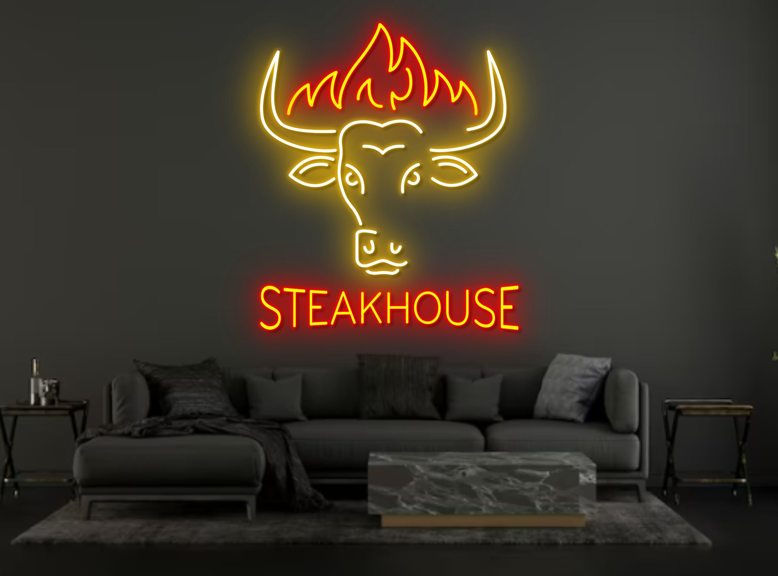 BeefSteak House Restaurant Neon Sign