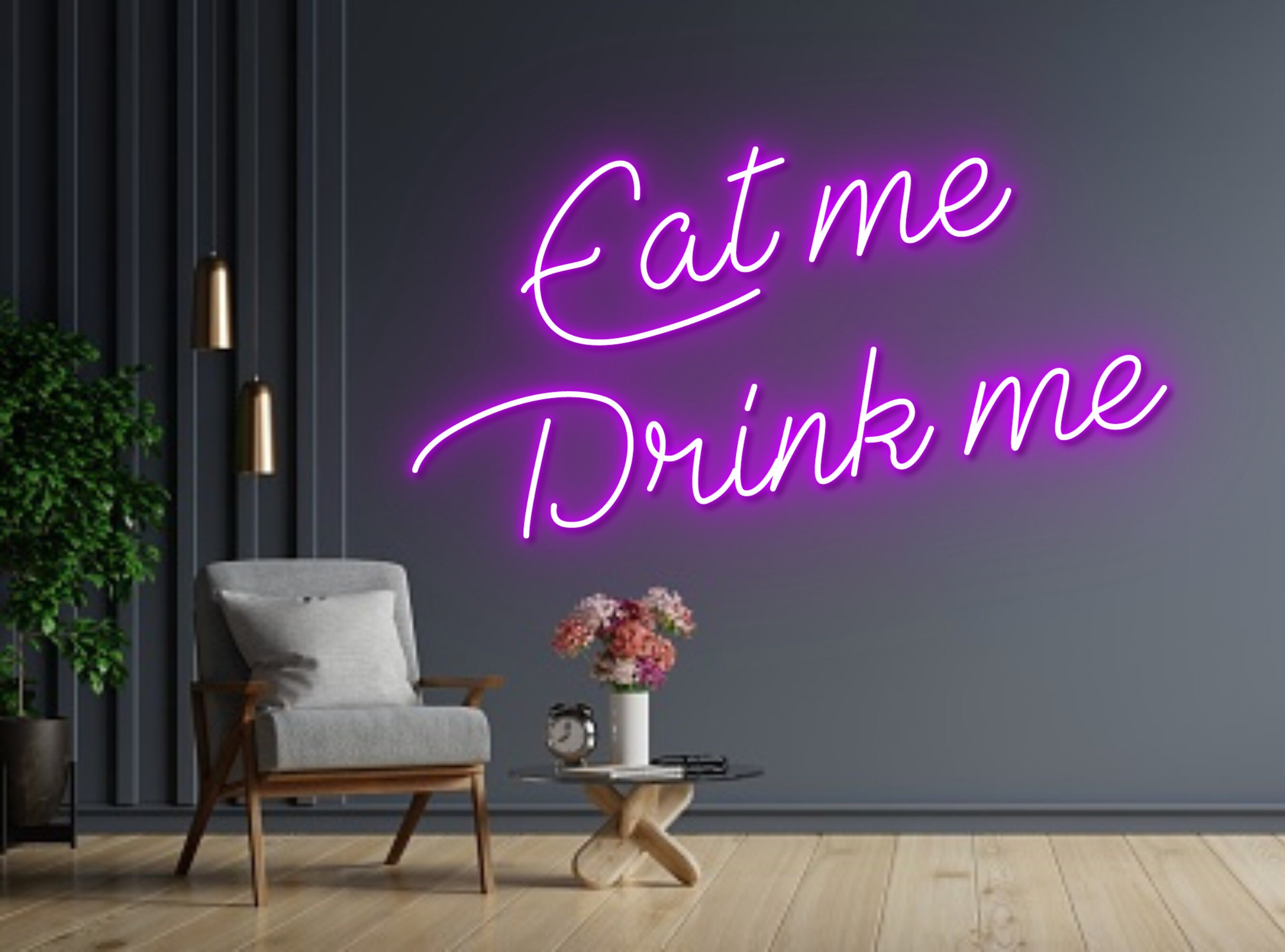Eat Me Drink Me Neon Signs Decor Business