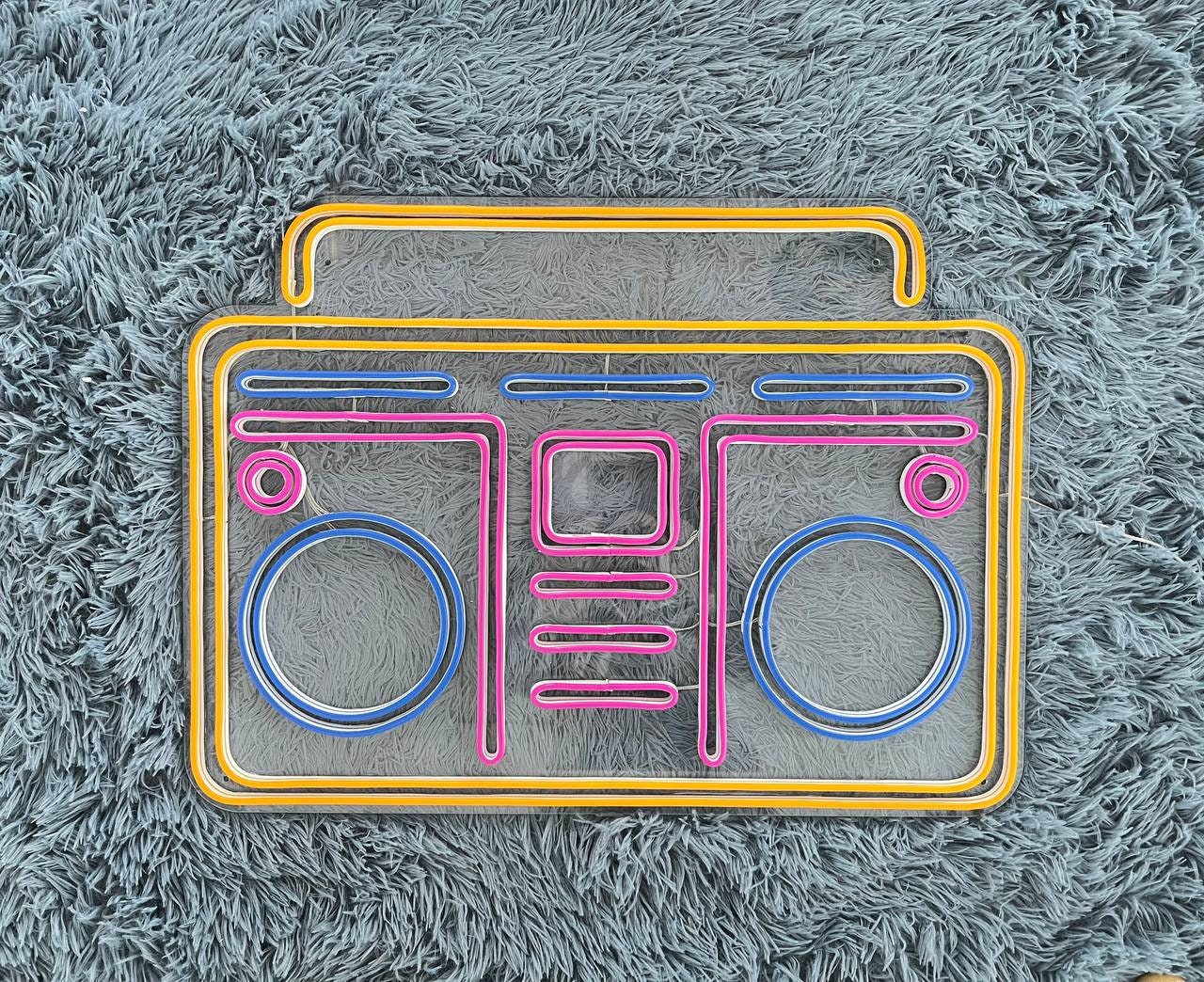 Boombox Neon Sign Retro Stereo Radio Recorder Wall Decor