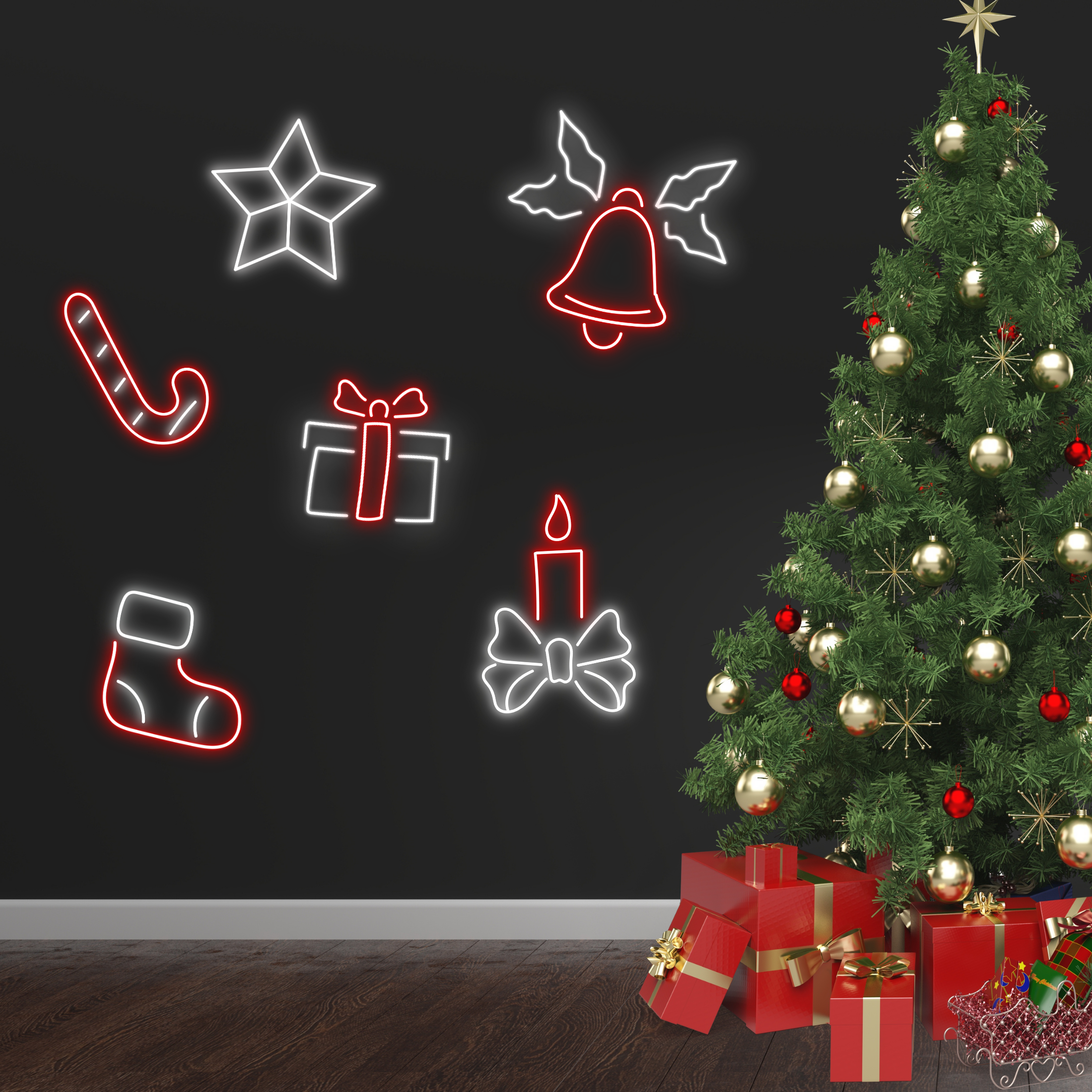 Christmas Sock Neon Sign Christmas Long-lasting Set Decor