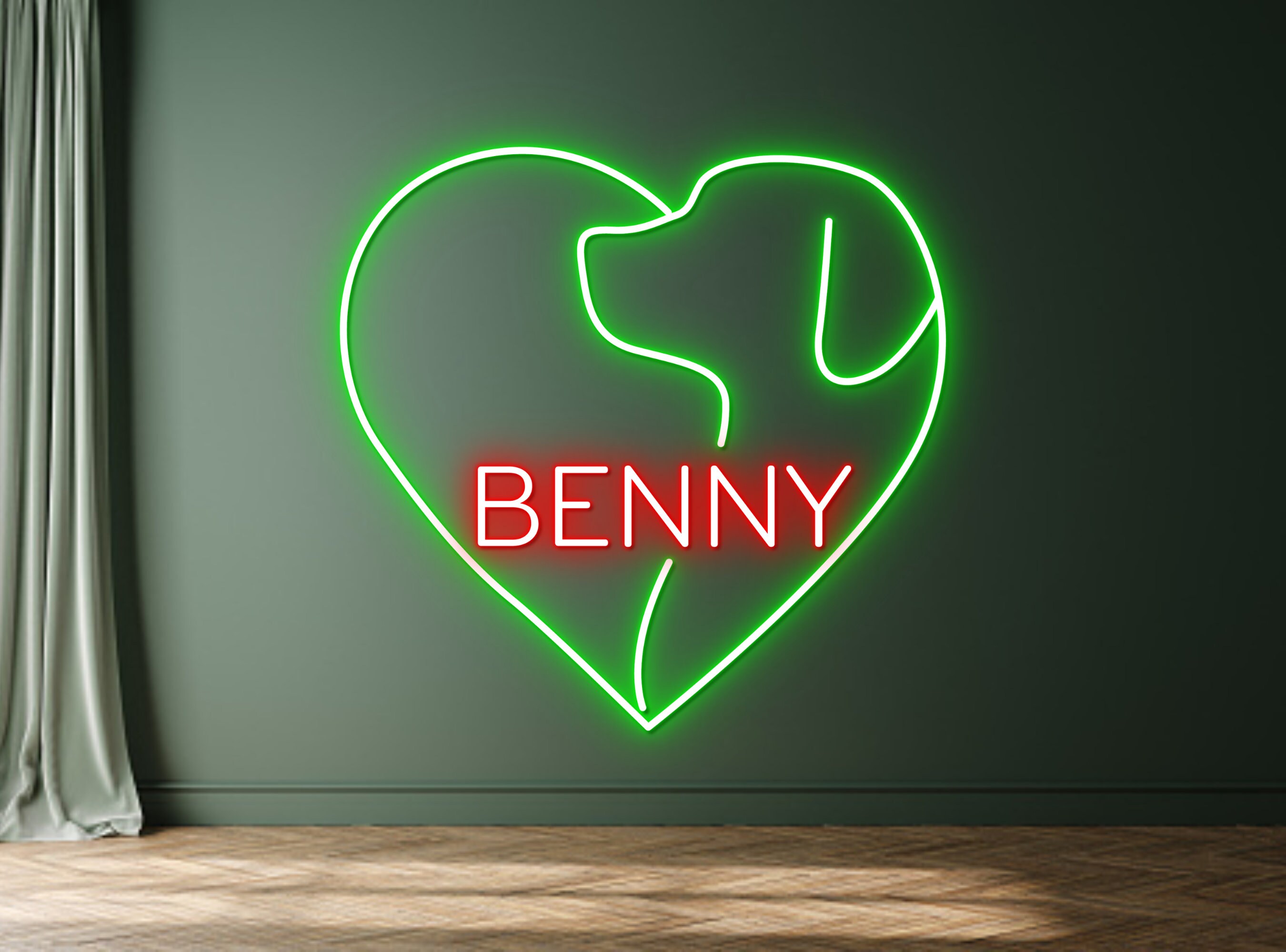 Custom Name Dog Love Neon Sign