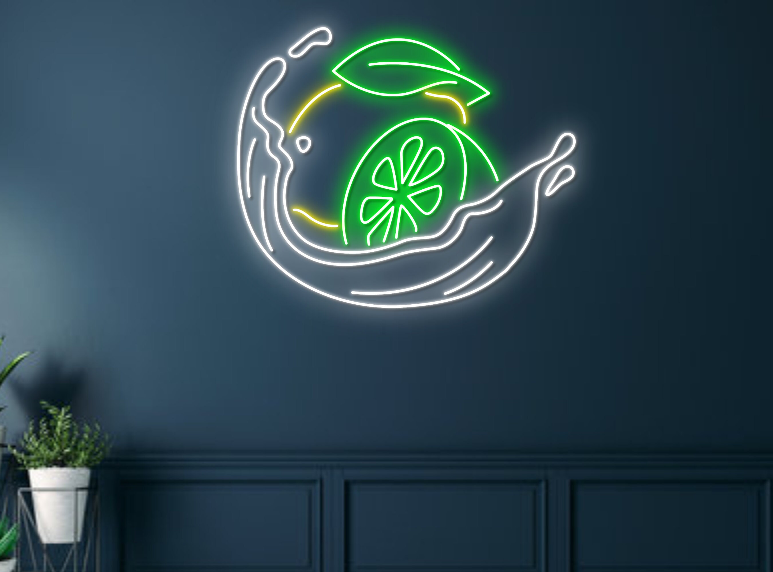Lemon Fruits Neon Sign Fresh Fruits Shop Decor