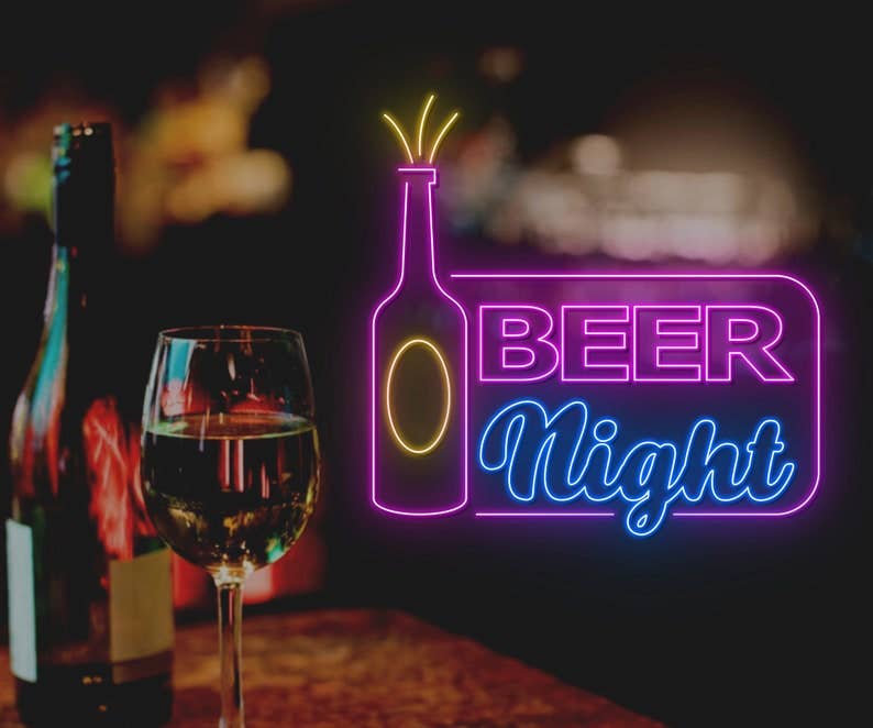 Beer Night Bars Restaurant Neon Sign Decor