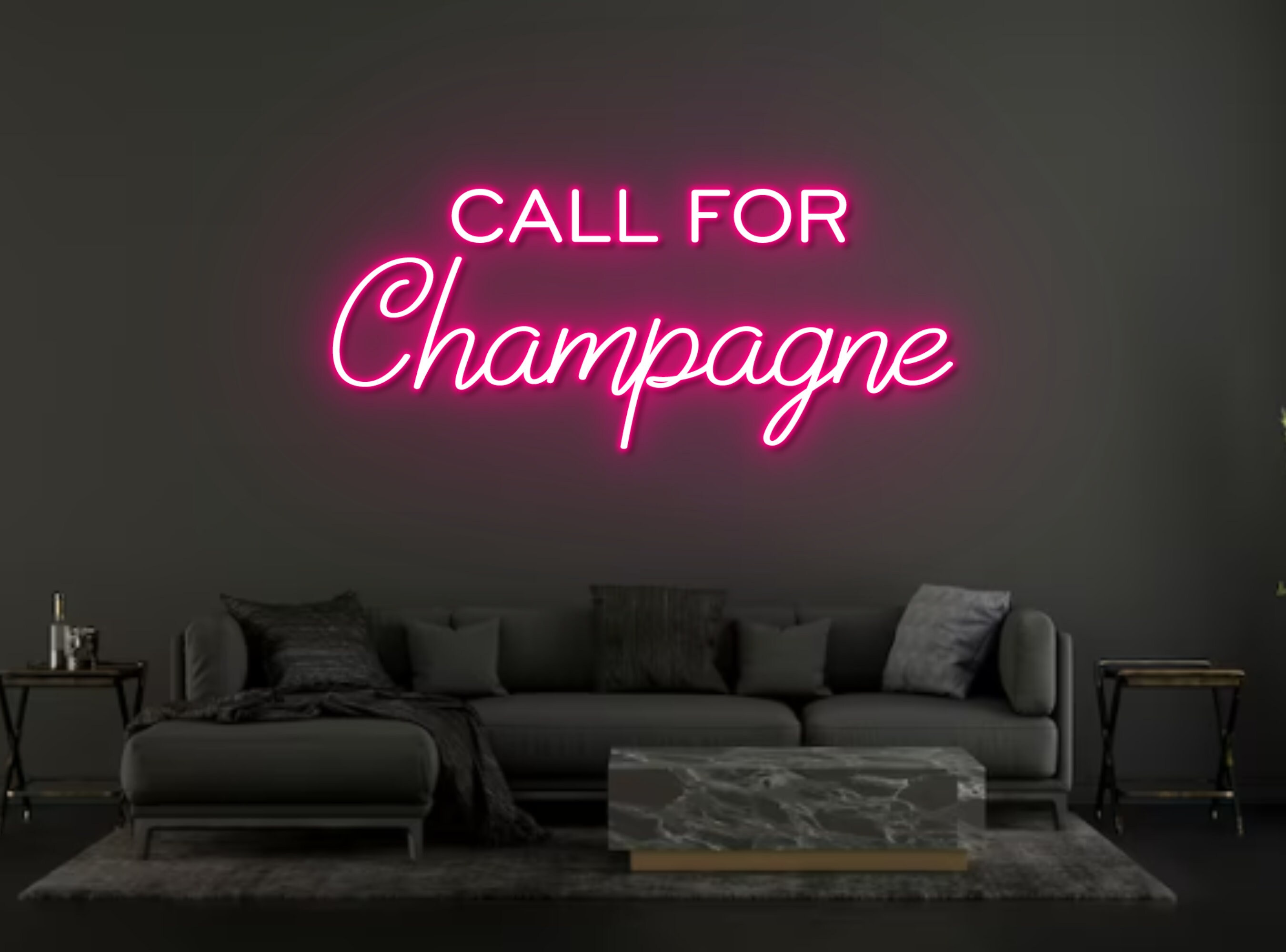 Call For Champagne Neon Sign Champagne Decor