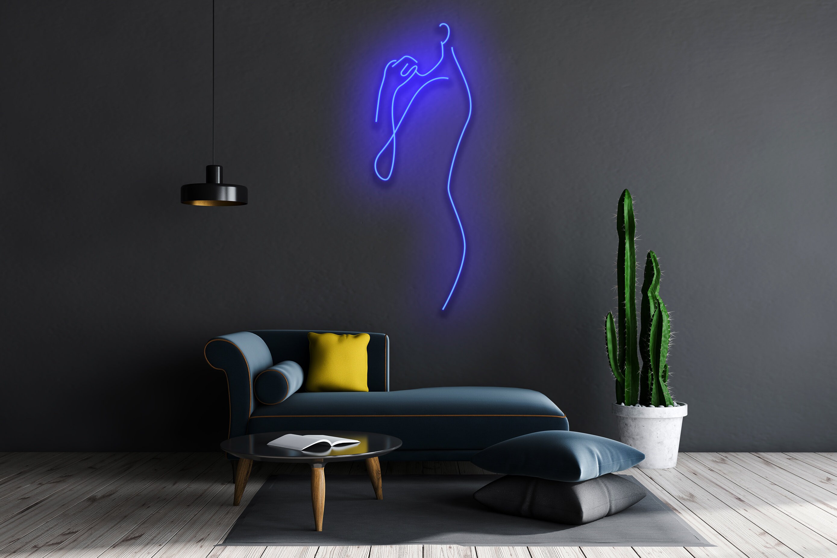 Beautiful Body Back Woman Line Art Neon Signs