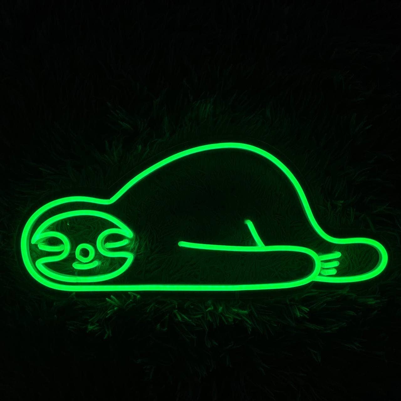 Lazy Sloth Lying Floor Neon Sign Animal Wall Decor