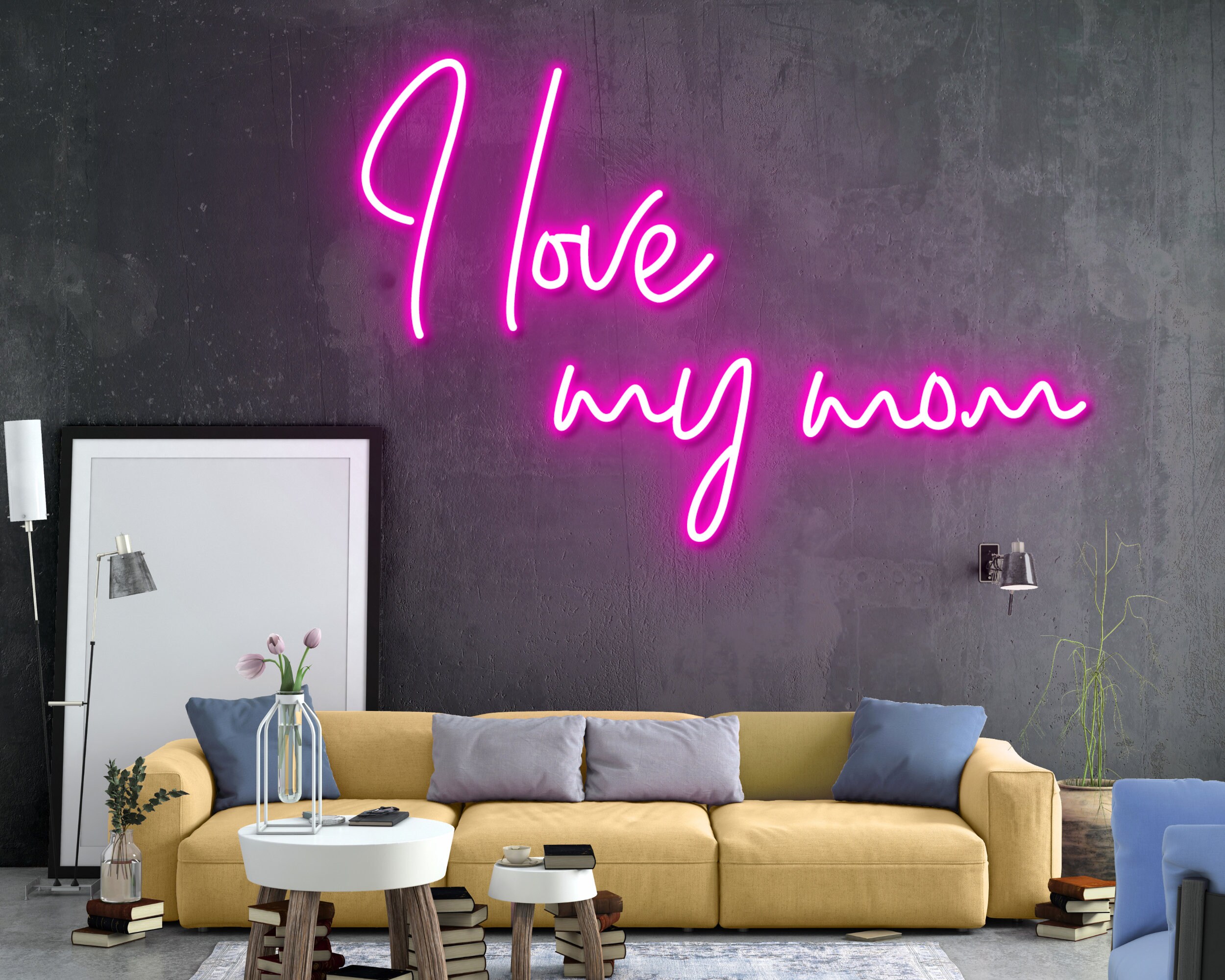 I Love You Mom Neon Sign Hanging Sign Wall Art