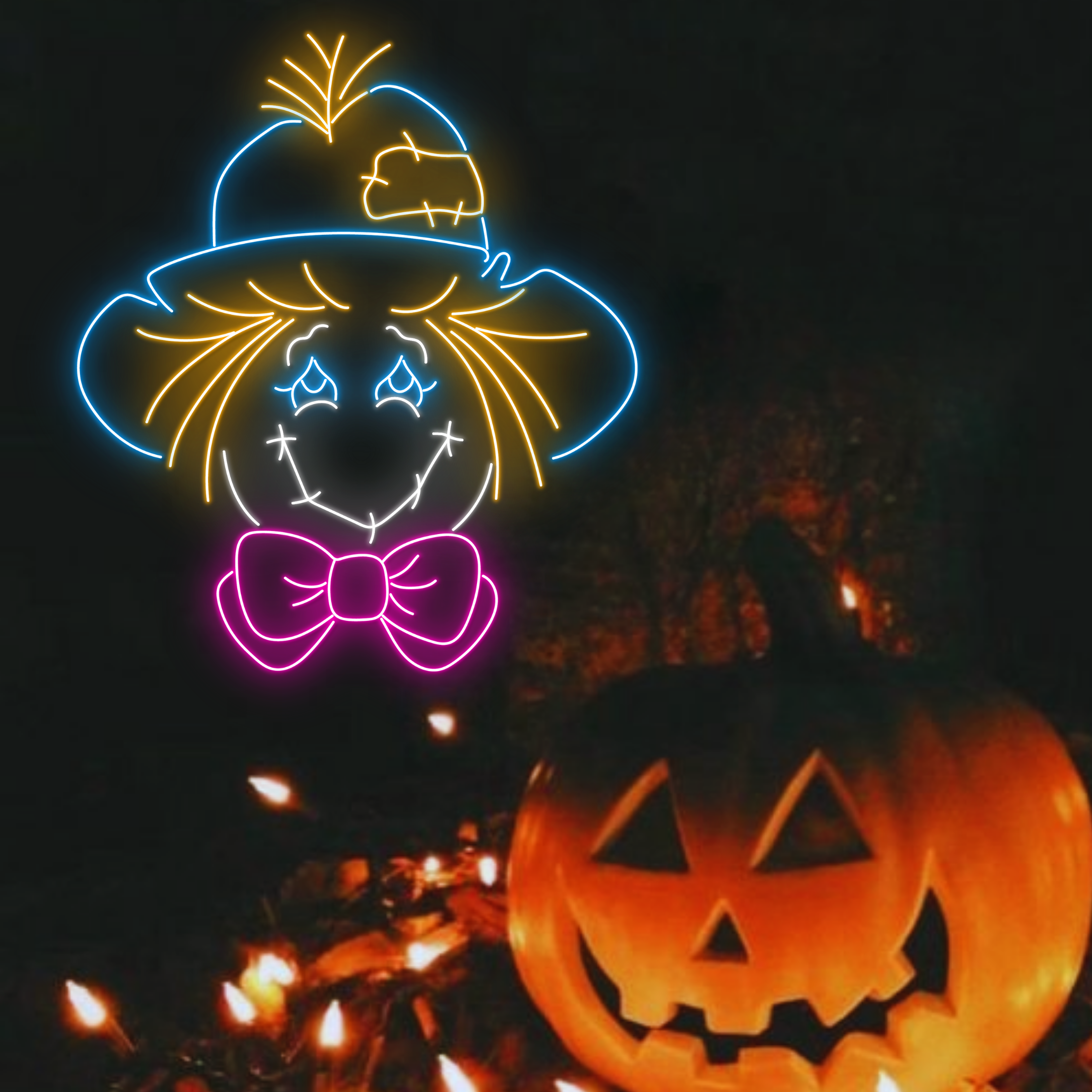 Scarecrow Neon Signs Halloween Long-lasting Lights Decor