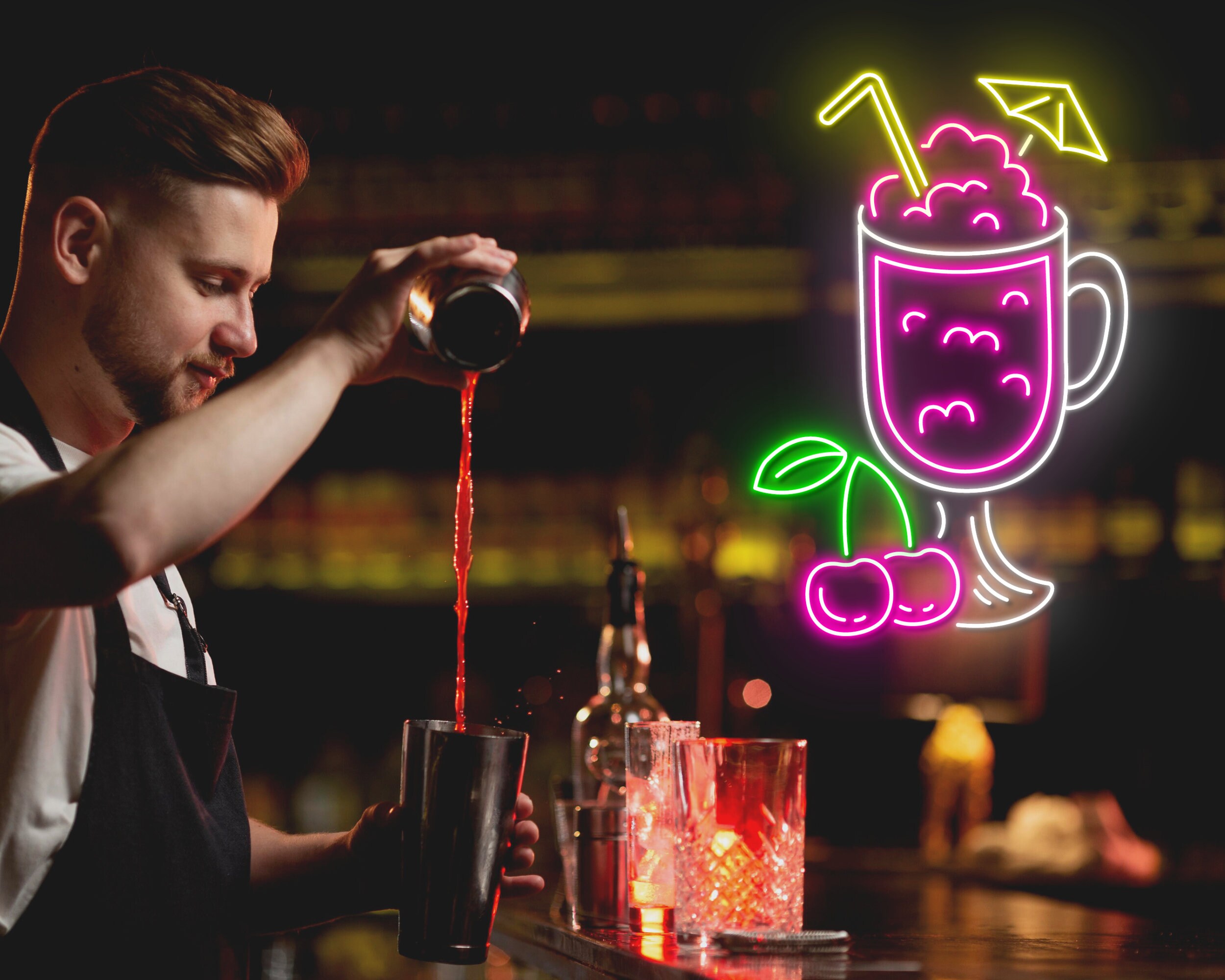 Cocktails Bar Party Neon Signs
