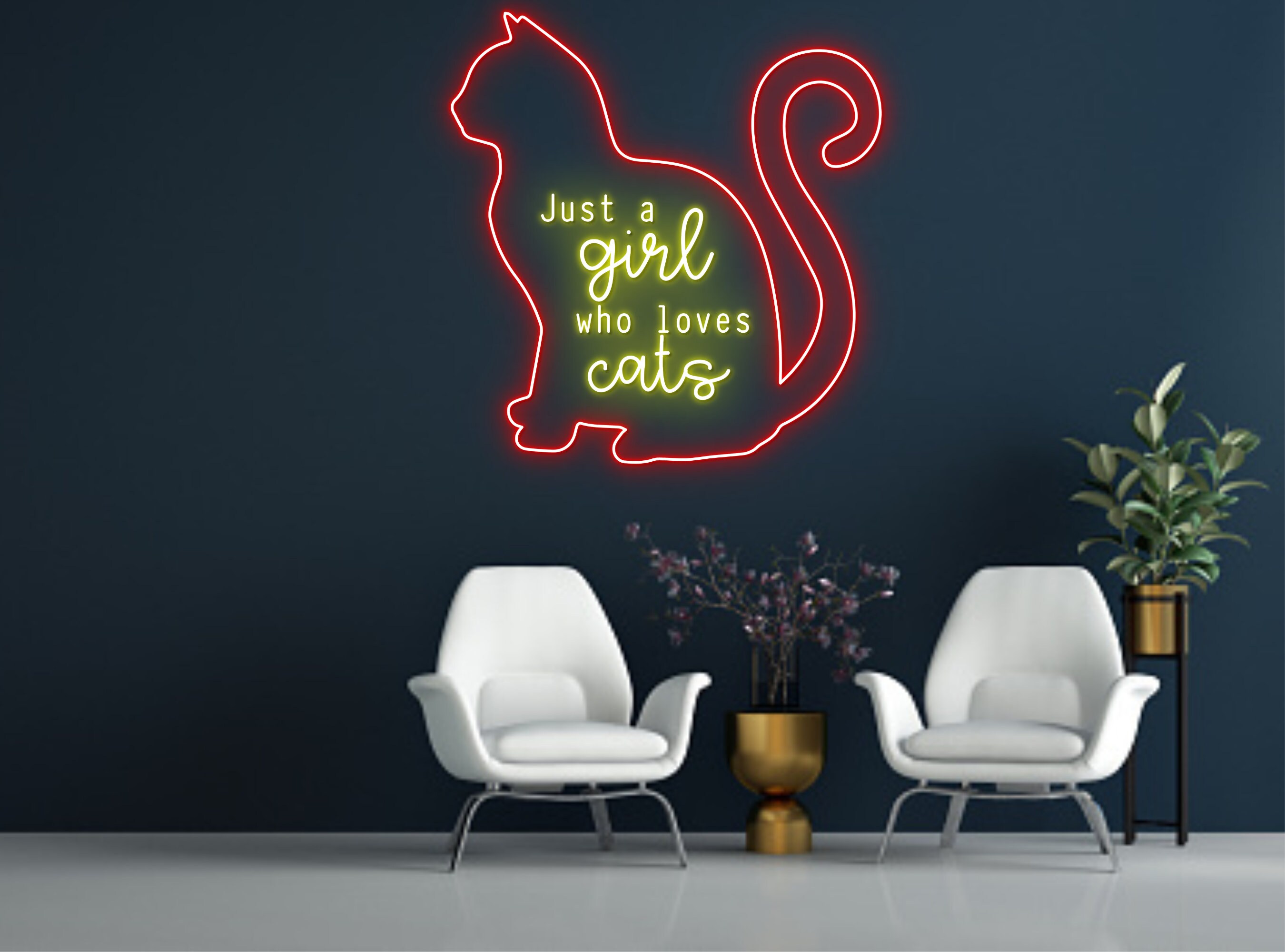 Just A Girl Who Love Cat Neon Sign