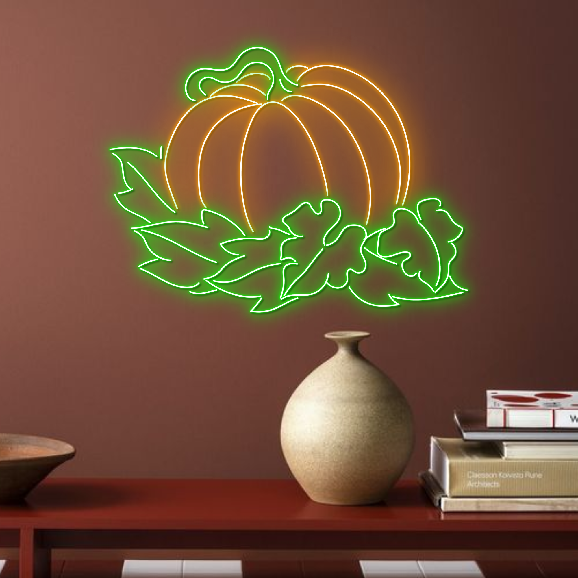 Pumpkin Neon Sign Thanksgiving Light Wall Decor