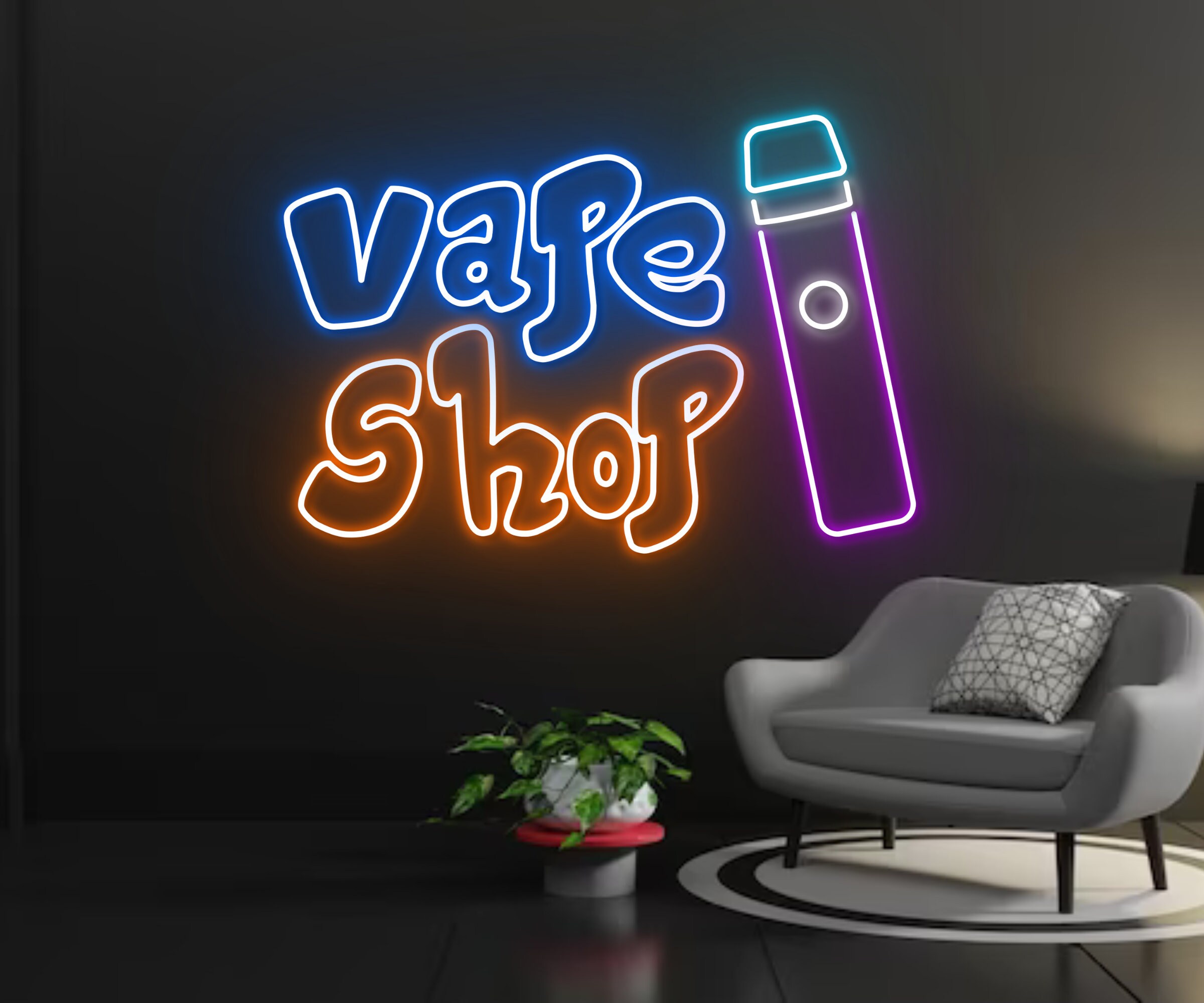 Vape Shop Smoking Display Neon Sign Smoking Shop Decor