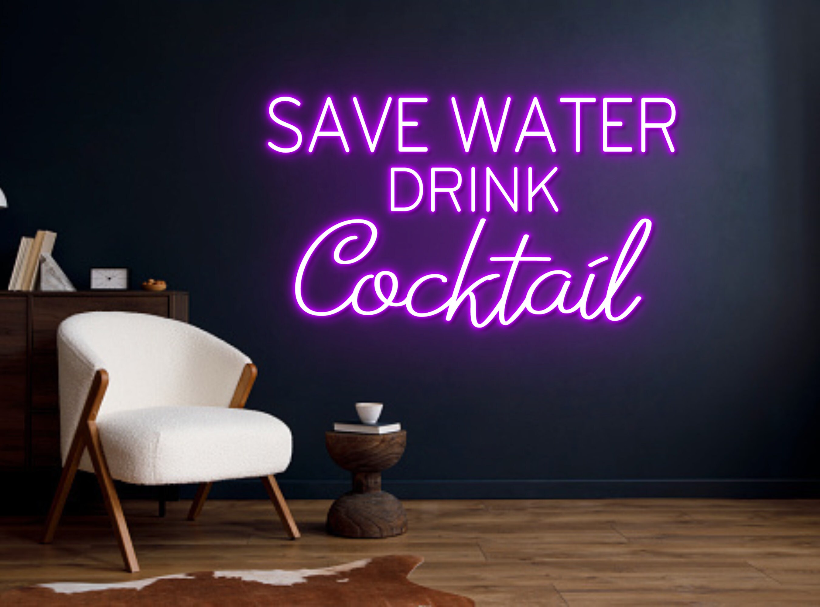 Save Water Drink Cocktail Bar Pub Neon Signs
