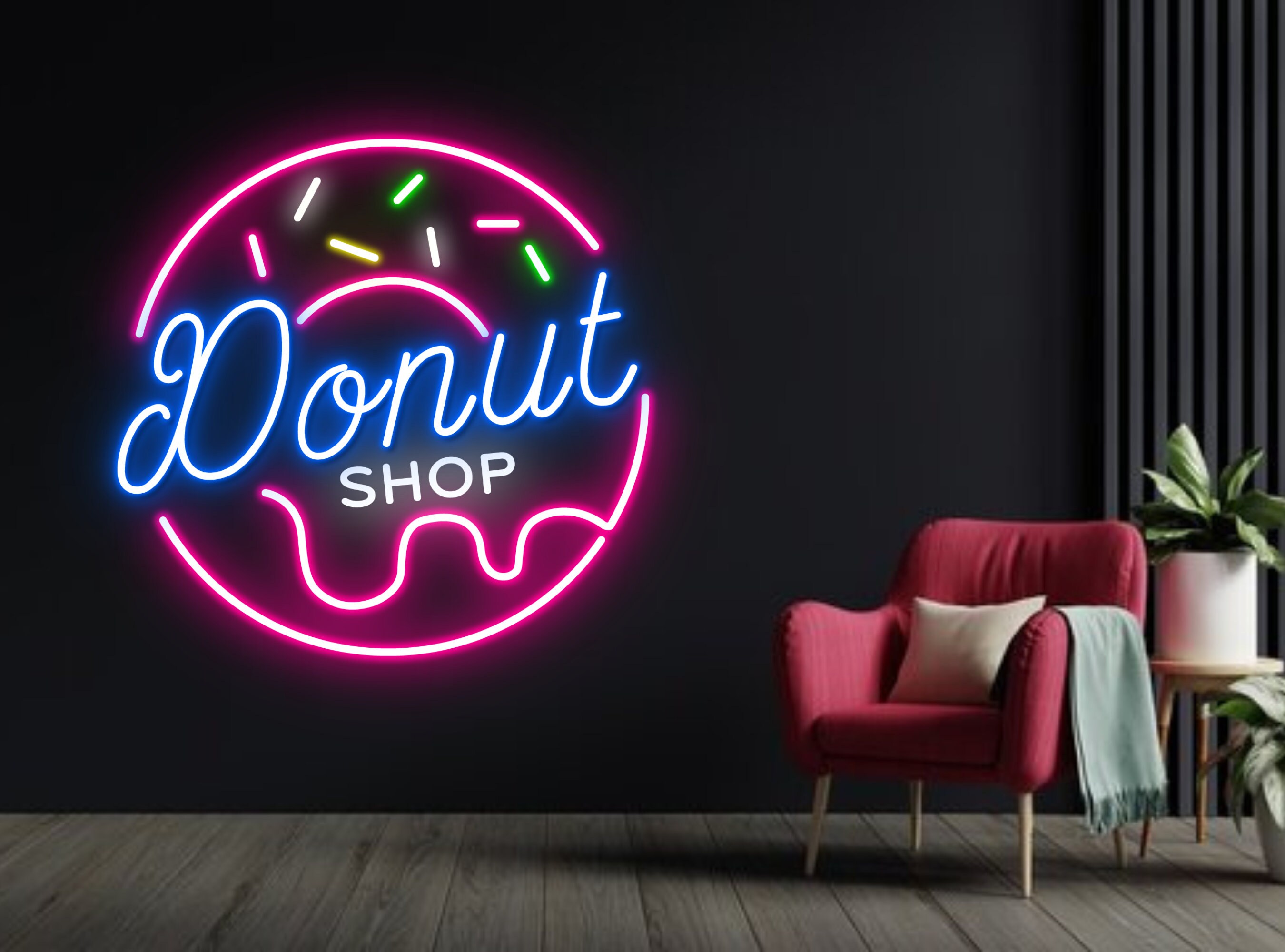 Donut Shop Neon Sign Wall Art Decor Gift