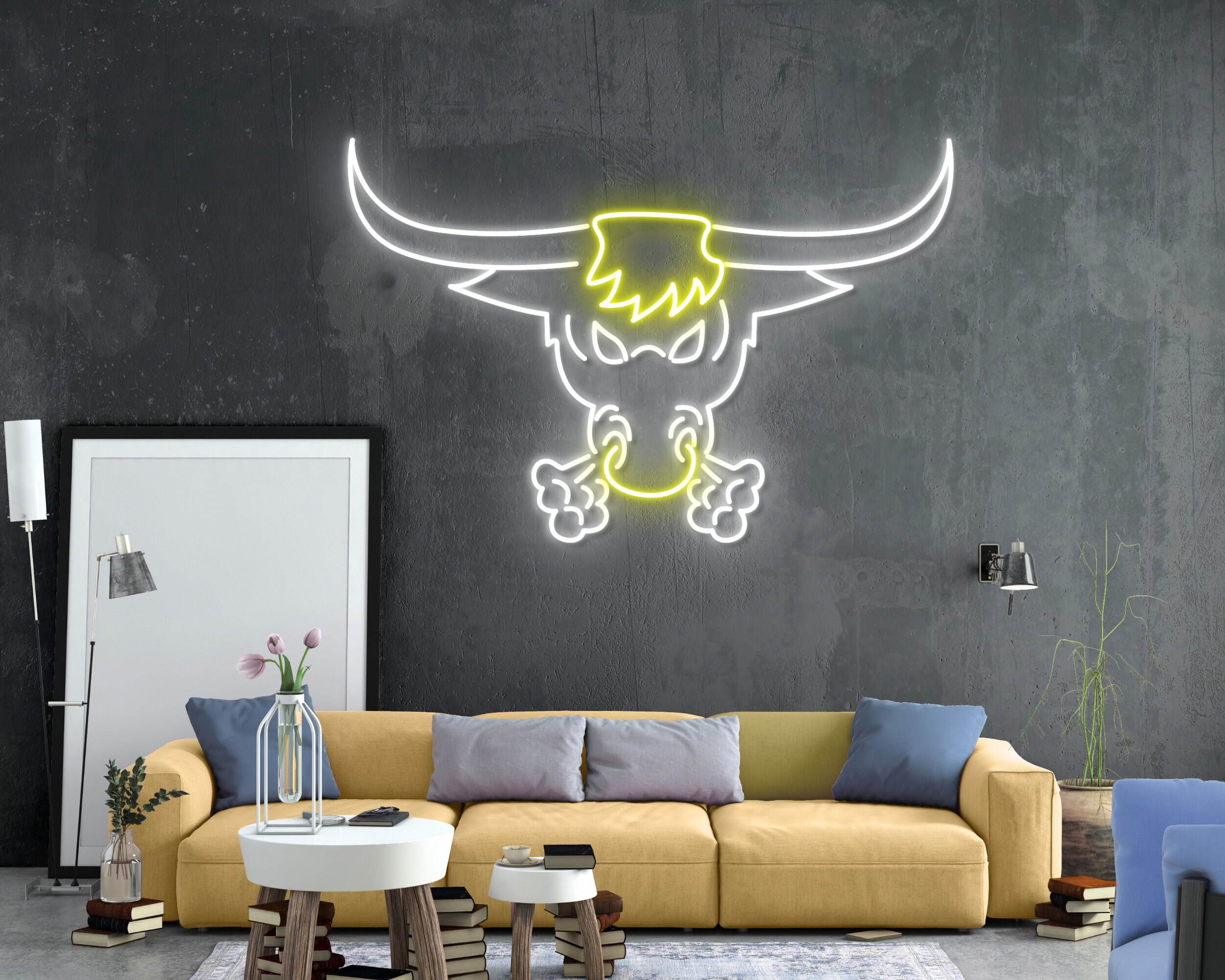 Spanish Longhorn Bull Head Skull Neon Sign