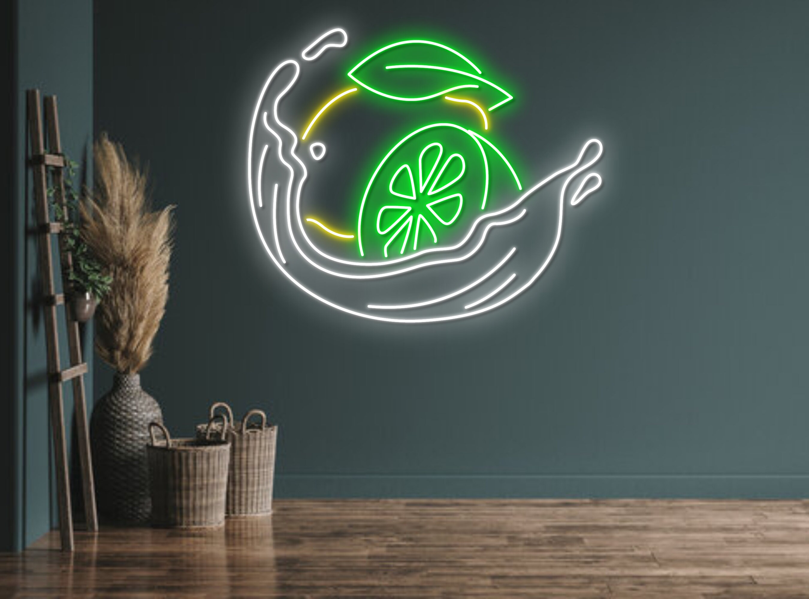 Lemon Fruits Neon Sign Fresh Fruits Shop Decor