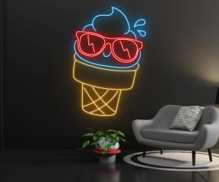 Ice Cream Glasses Neon Sign Ice Cream Parlor Wall Decor