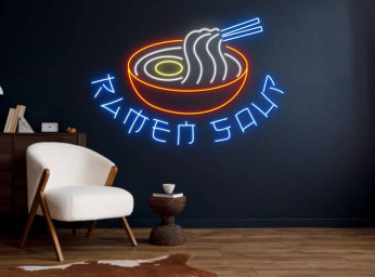 Ramen Soup Decor Neon Sign Ramen restaurant Decor