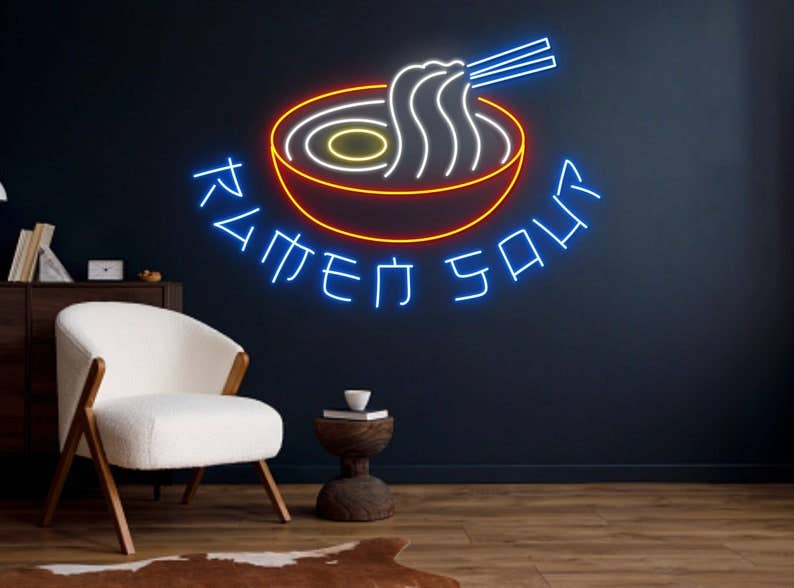 Ramen Soup Decor Neon Sign Ramen restaurant Decor
