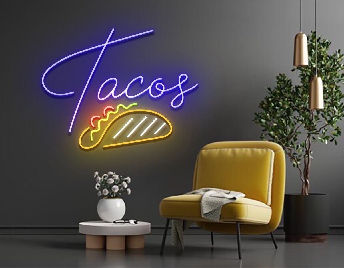 Tacos Food Restaurant Neon Sign Wall Decor Gift