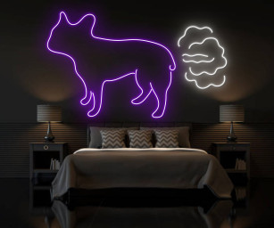 Farting Pug French Bulldog Neon Sign Decor Gift