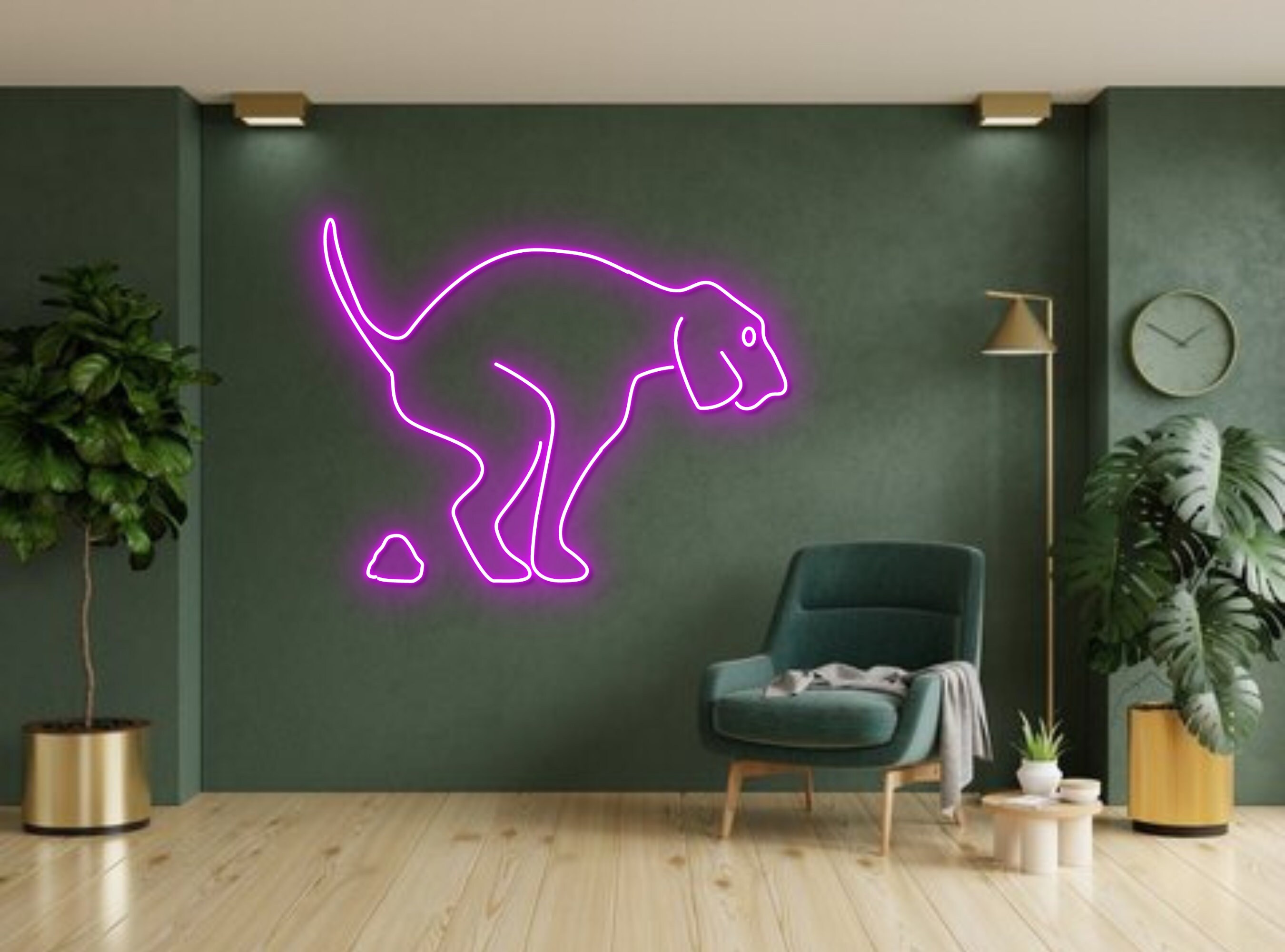 Dog Pooping Neon Sign