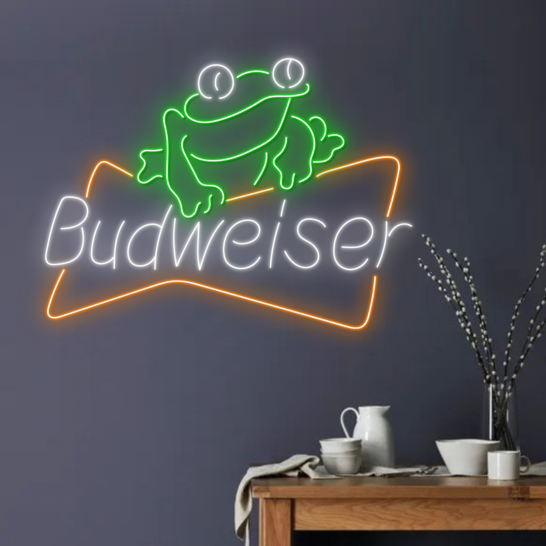 Budweiser Neon Sign Pub Wall Decor
