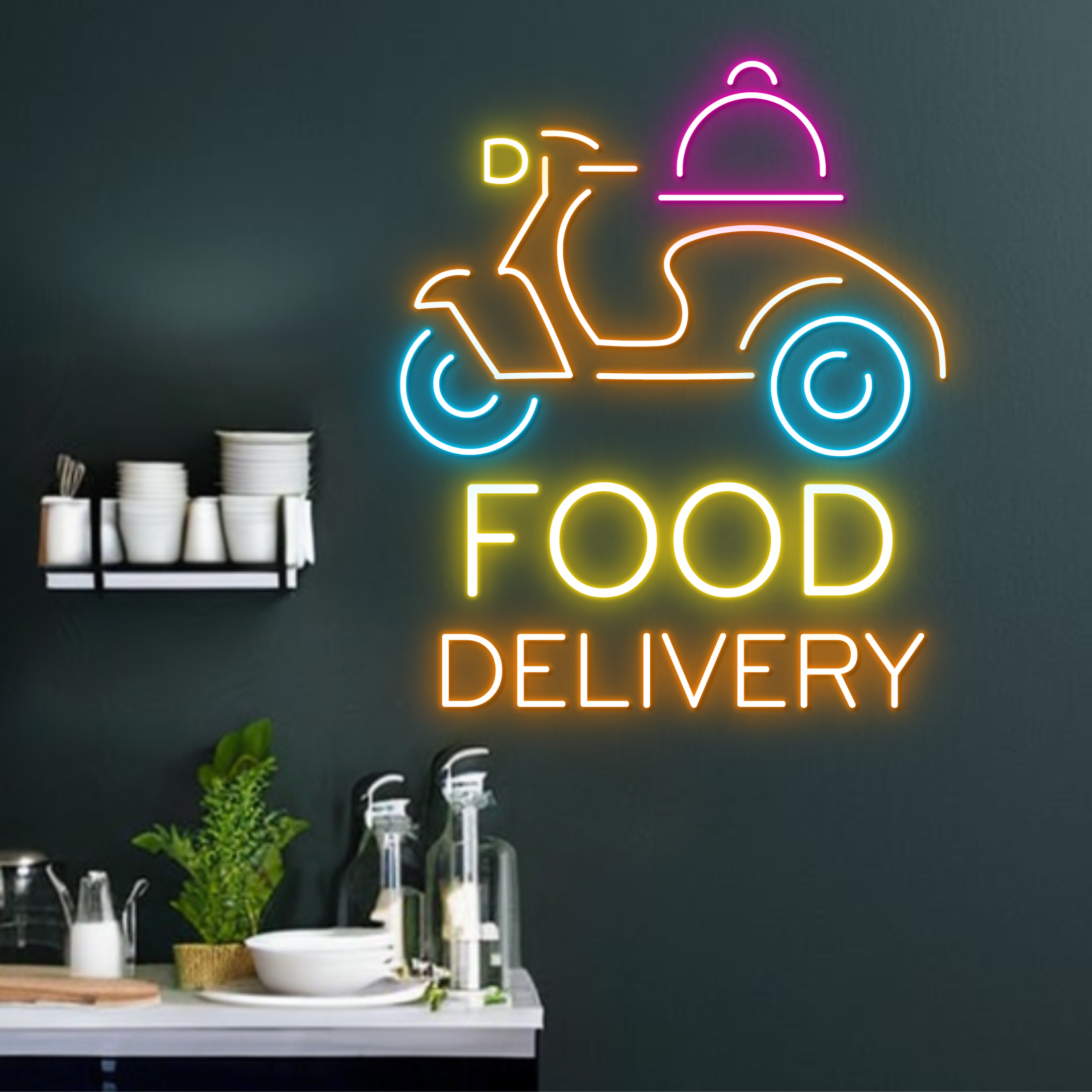 Food Delivery Neon Signs Fast Food Restaurant Decor