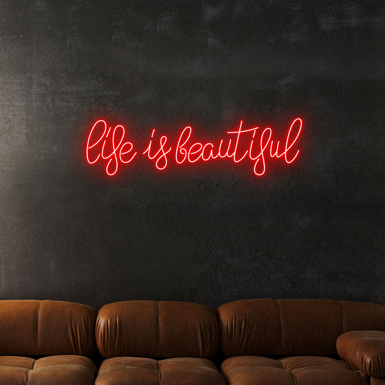 Life Is Beautiful Neon Sign Motivational Quote Wall Art Decor