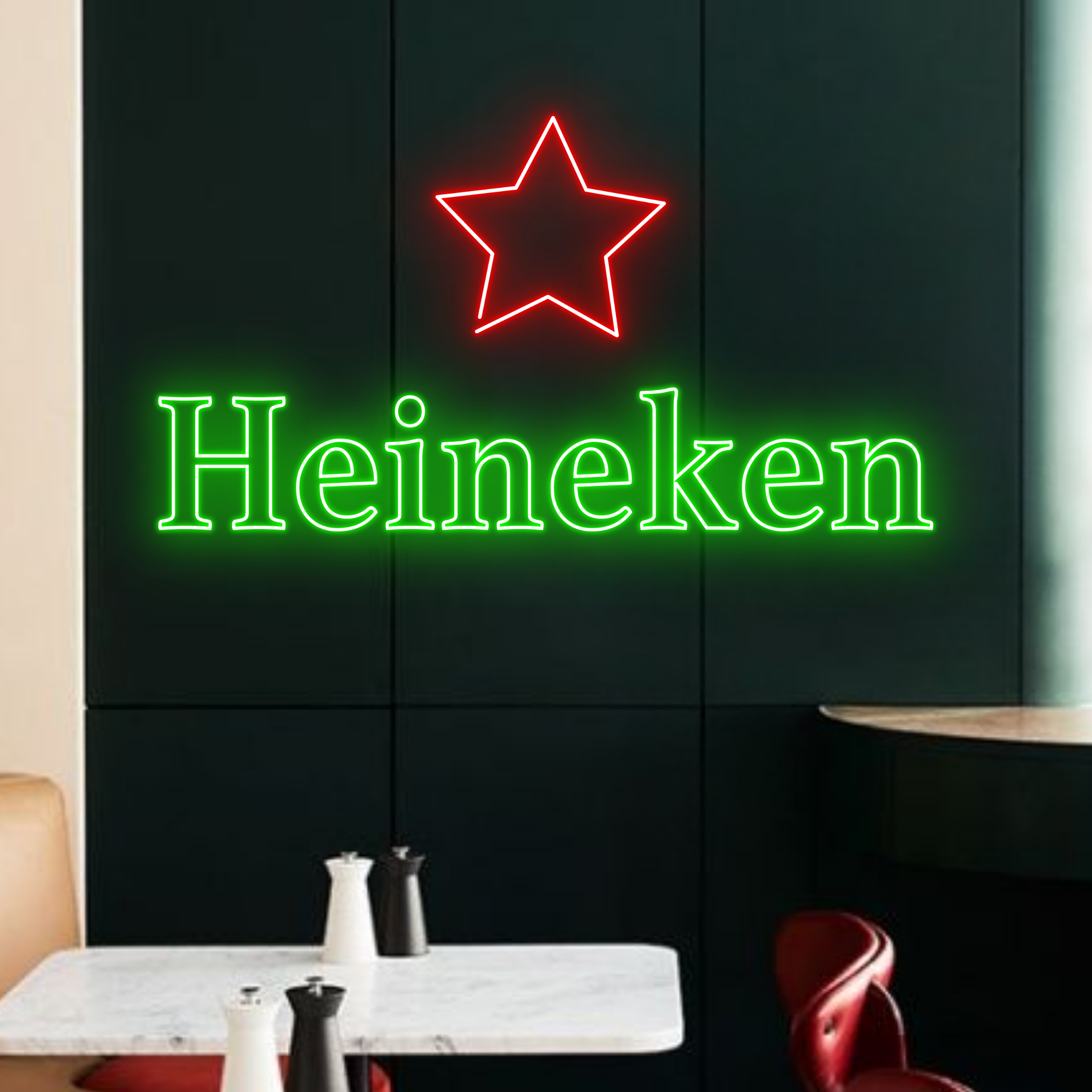 Heineken Beer Neon Signs Bar Pub Long-lasting Decor