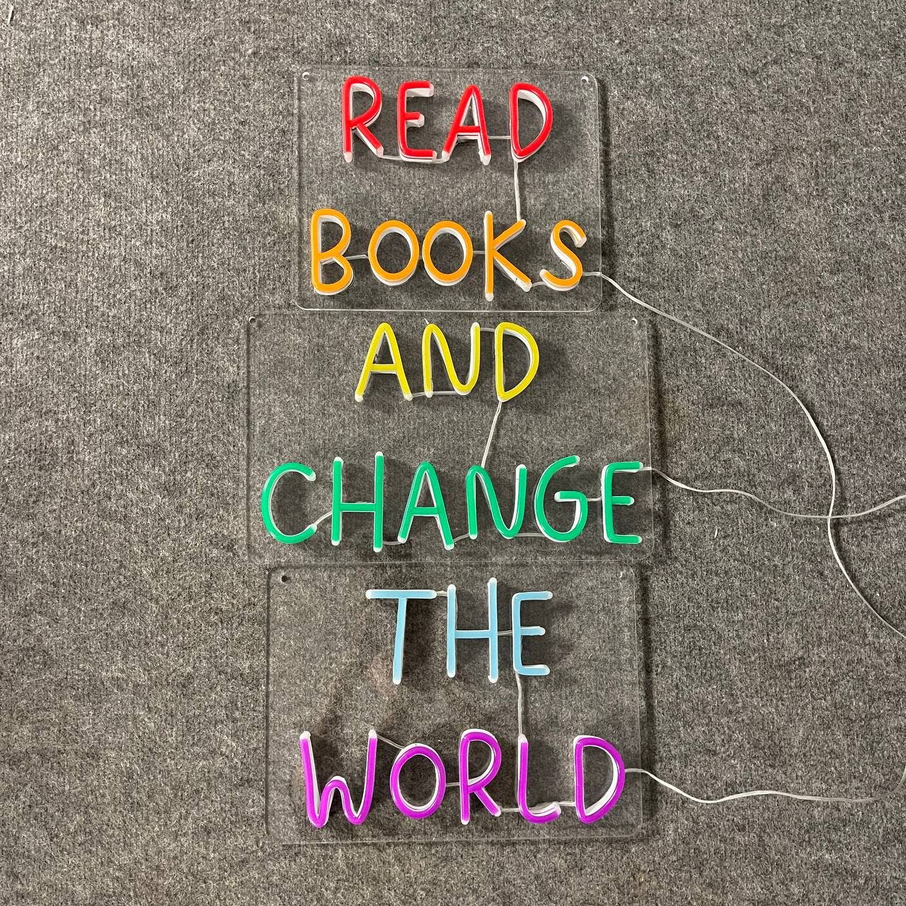 Read Books And Change The World Neon Sign Library Room Decor