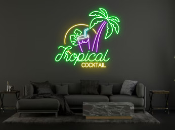 Tropical Cocktails Beach Bar Pub Neon Signs