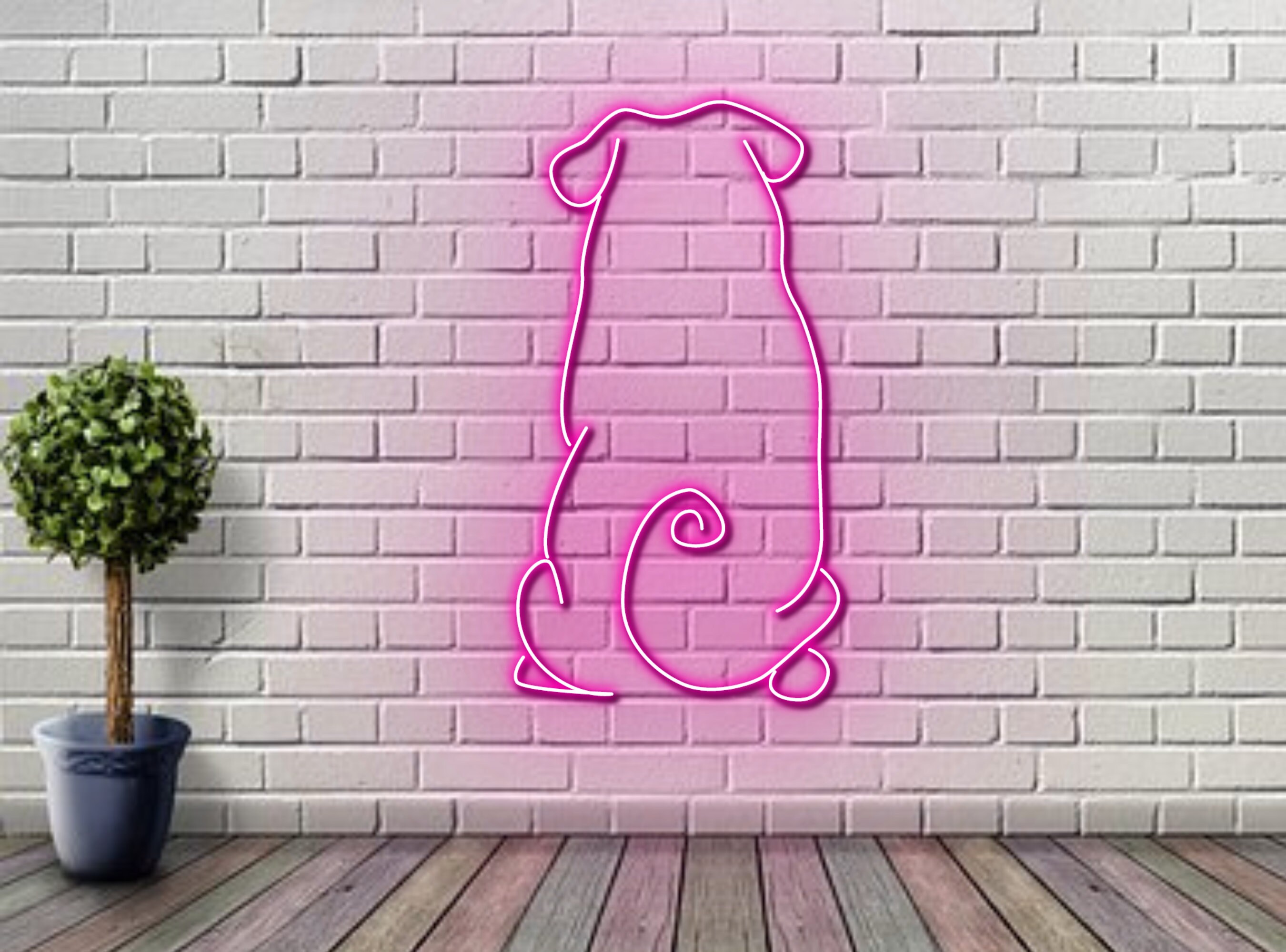 Back Pug French Bulldog Neon Sign
