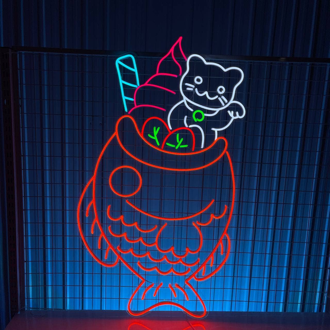 Fish Cake Ice Cream Neon Signs Long-lasting Wall Art Decor