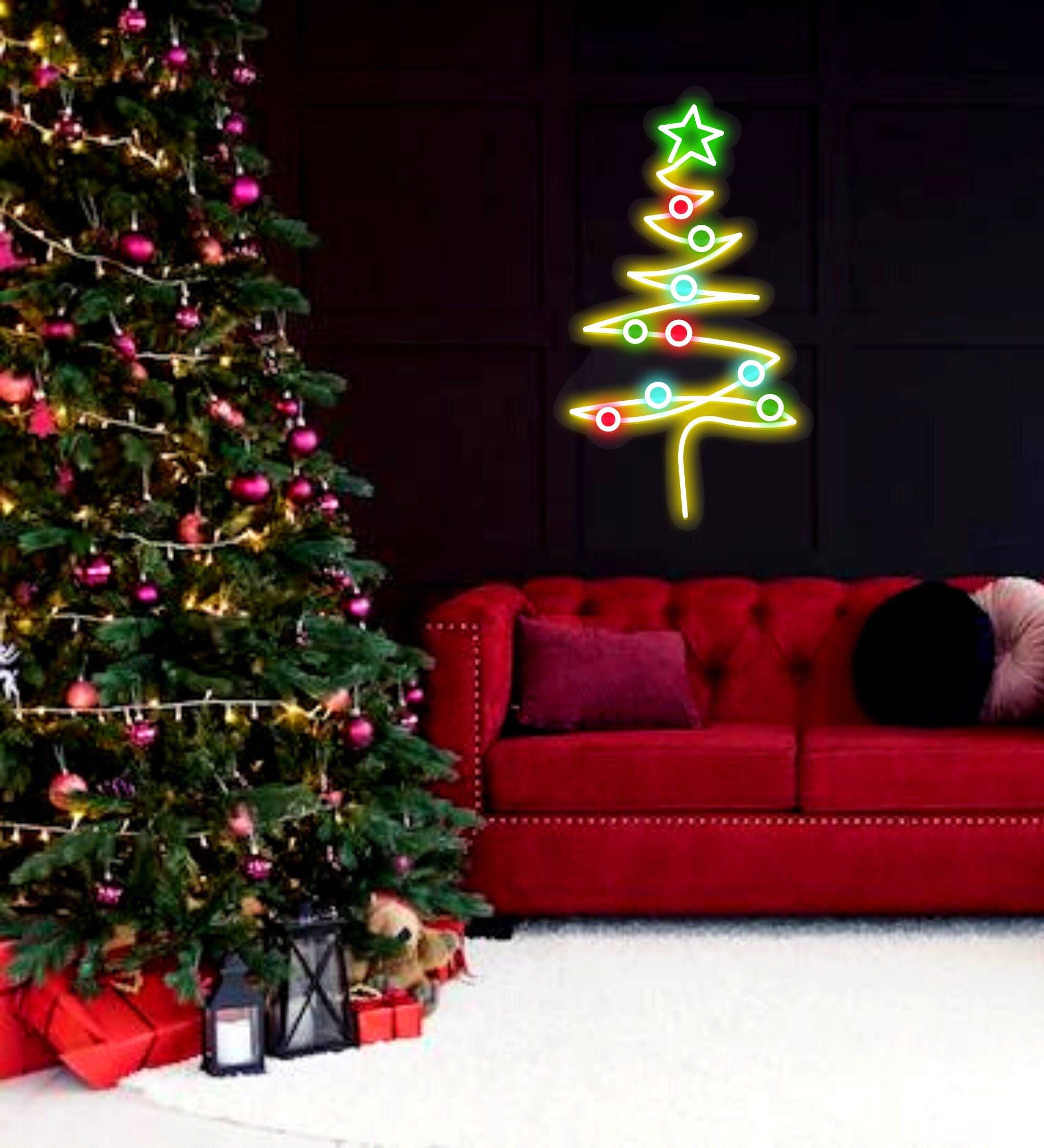 Christmas Tree Neon Signs Christmas Holiday Lights Decor