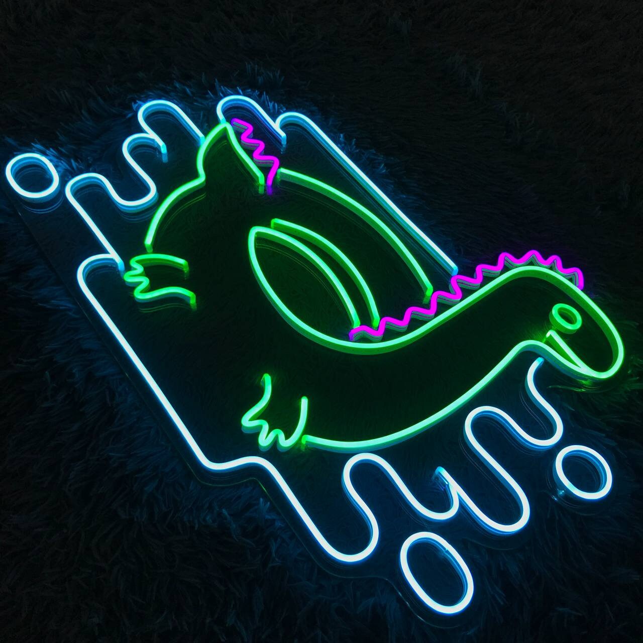 Dinosaur Swimming Neon Sign