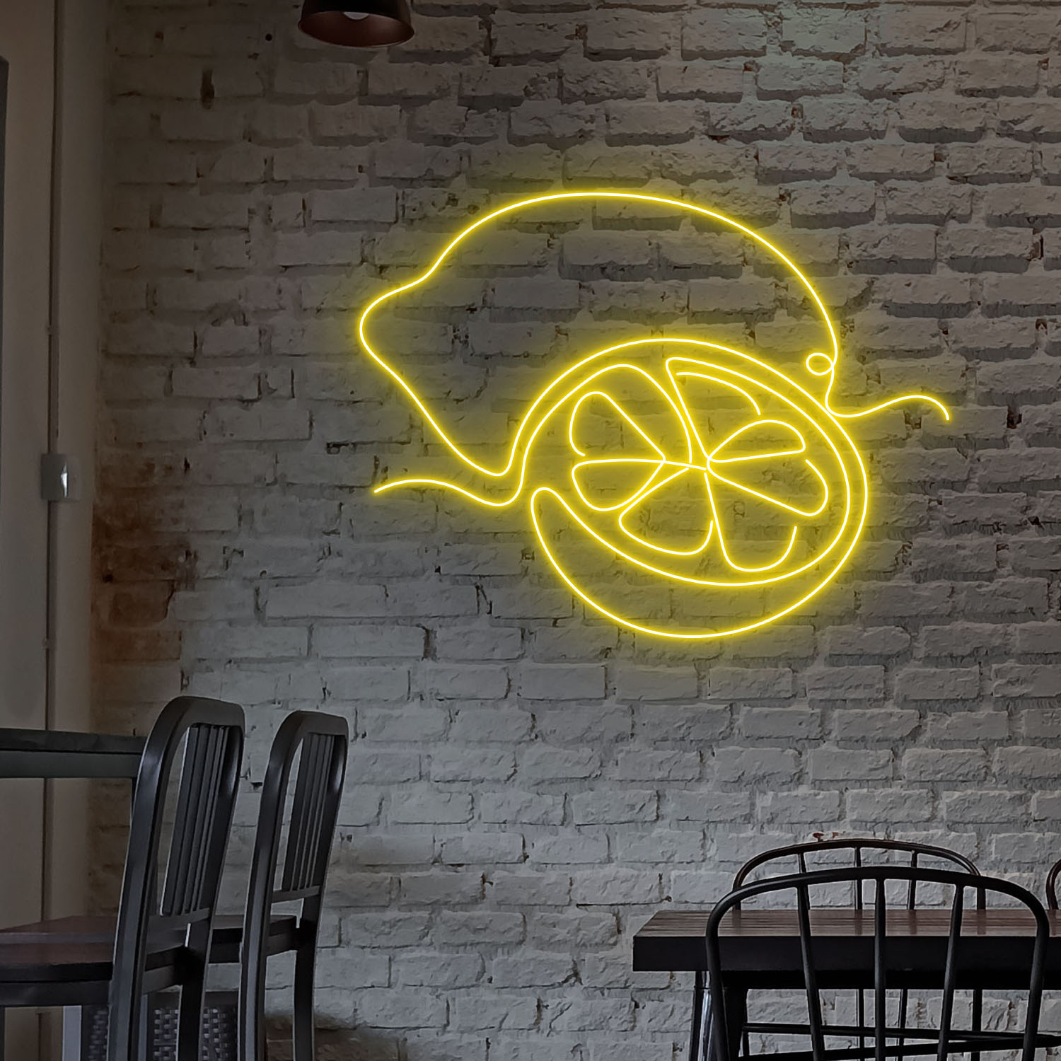 Lemon Line Art Neon LED Sign Fruits Wall decor