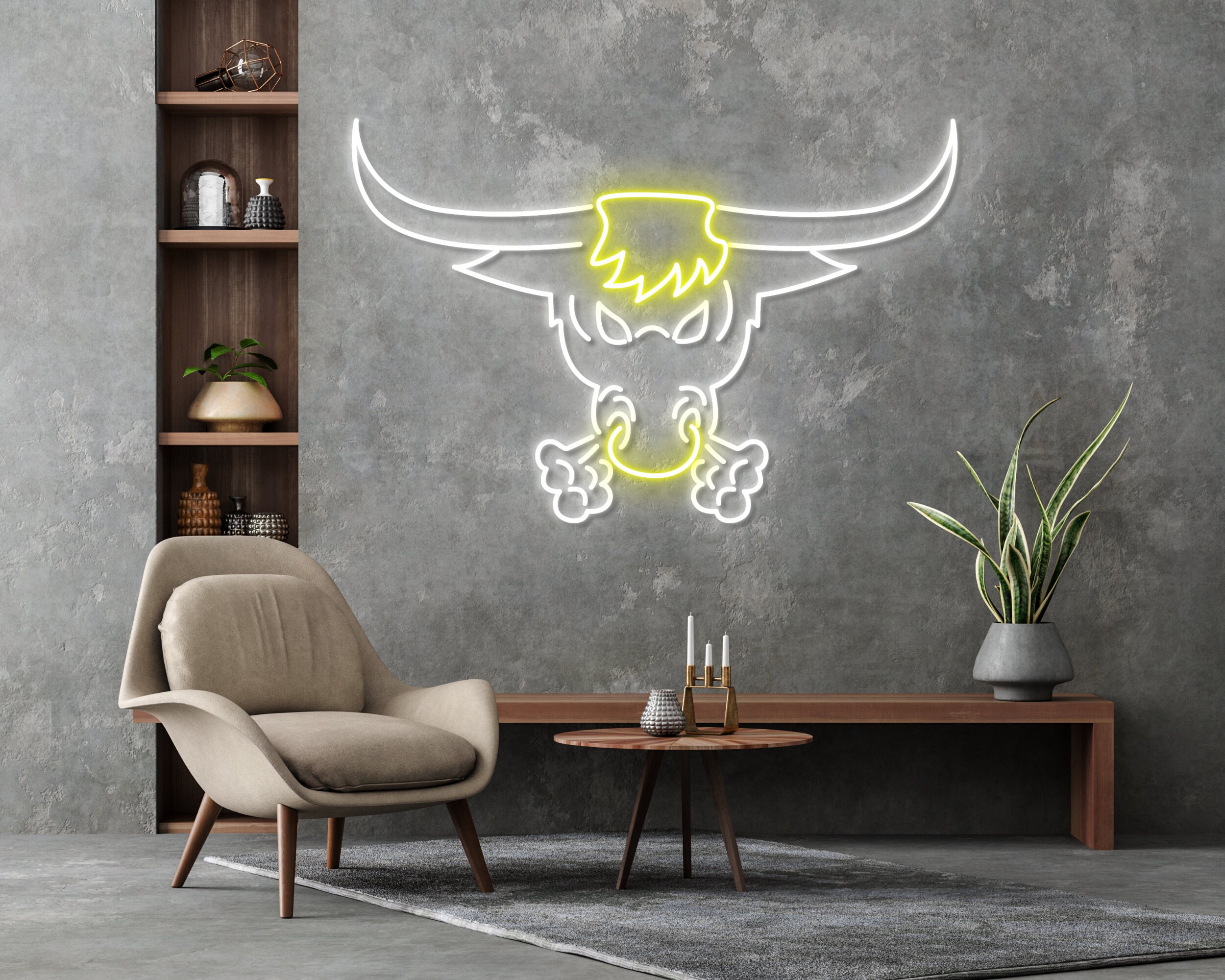 Spanish Longhorn Bull Head Skull Neon Sign