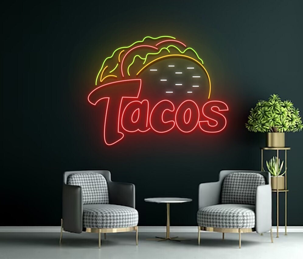 Tacos Food Restaurant Neon Sign Decoration Gift