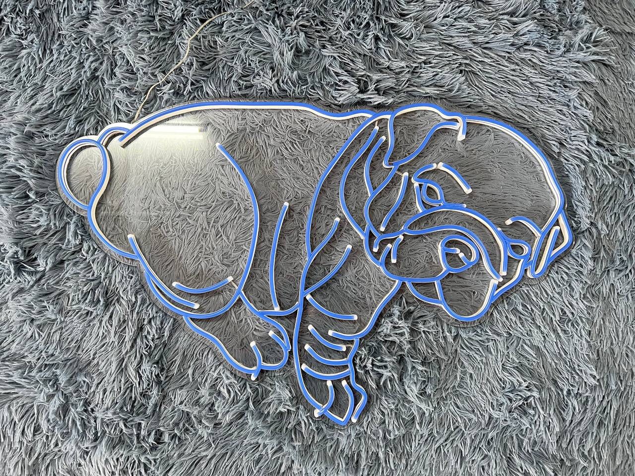 Bulldog Neon Sign Pet Room Wall Decoration