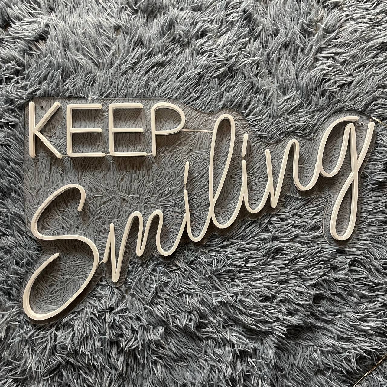 Keep Smiling Neon Sign Motivation Room Wall Decor