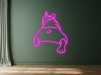 Lazy Lying Pug French Bulldog Neon Sign Wall Art