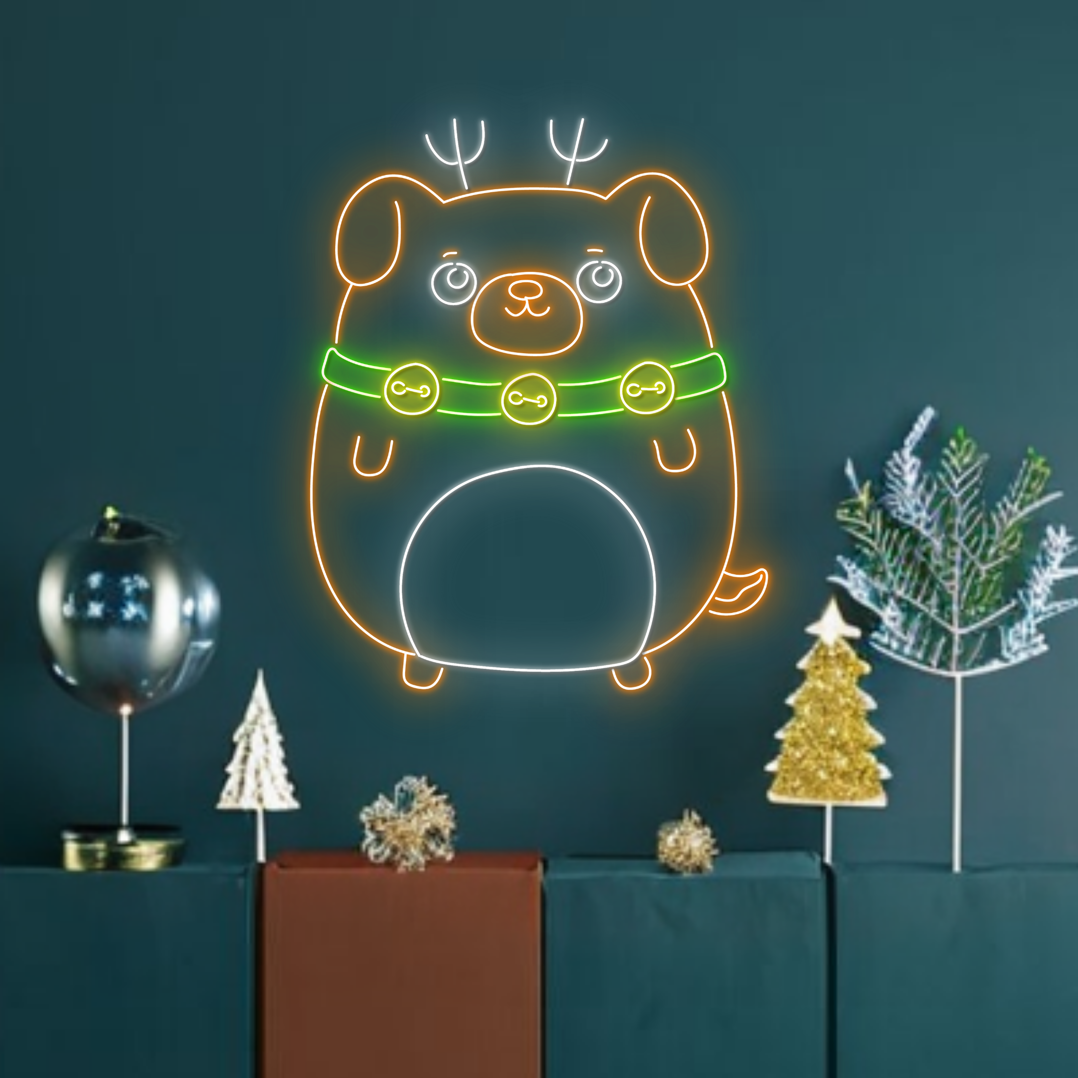 Christmas Dog Neon Sign Christmas Cute Lights Wall Decor