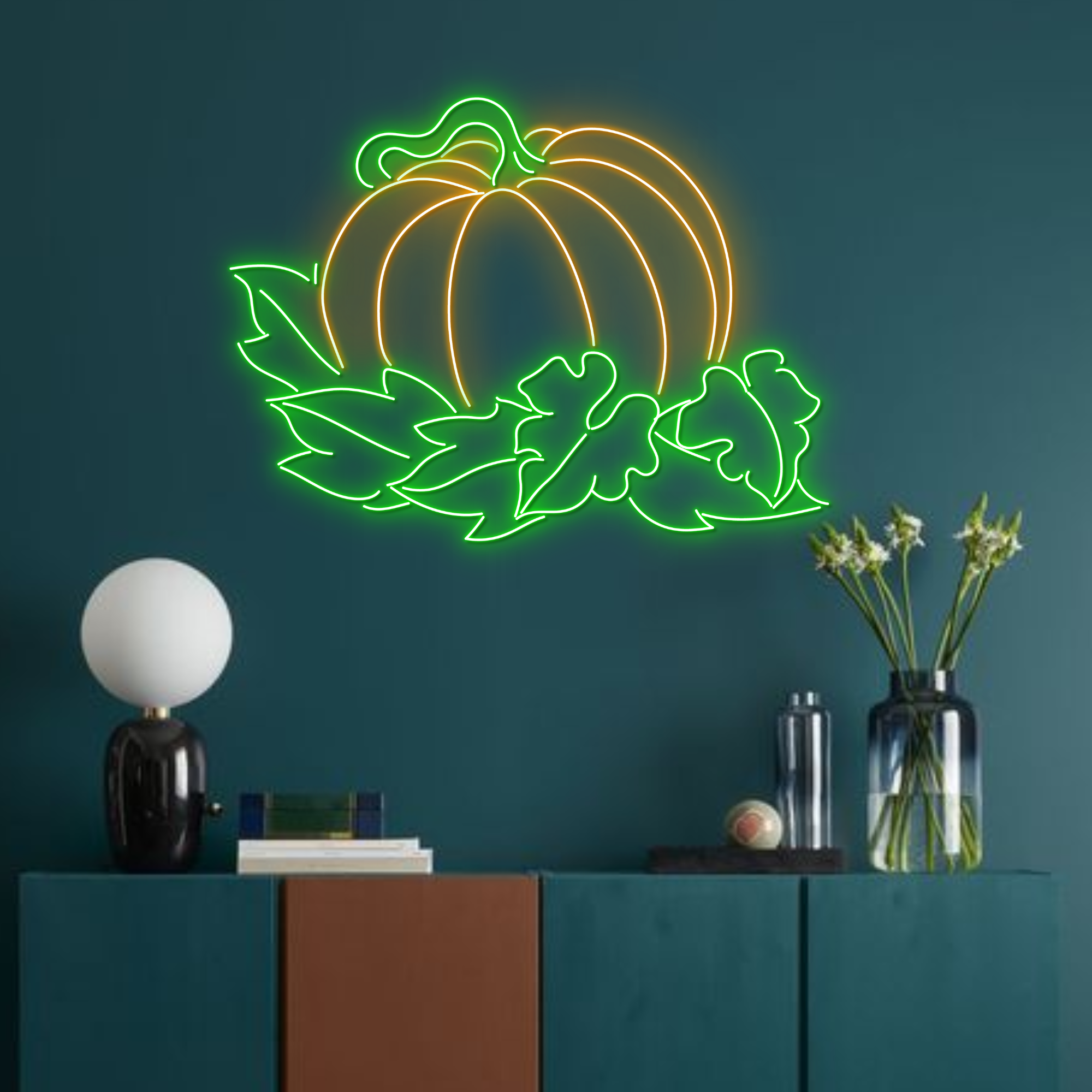 Pumpkin Neon Sign Thanksgiving Light Wall Decor