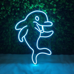 Dolphin Line Neon Sign Dolphin Led Light Fishing Wall Art