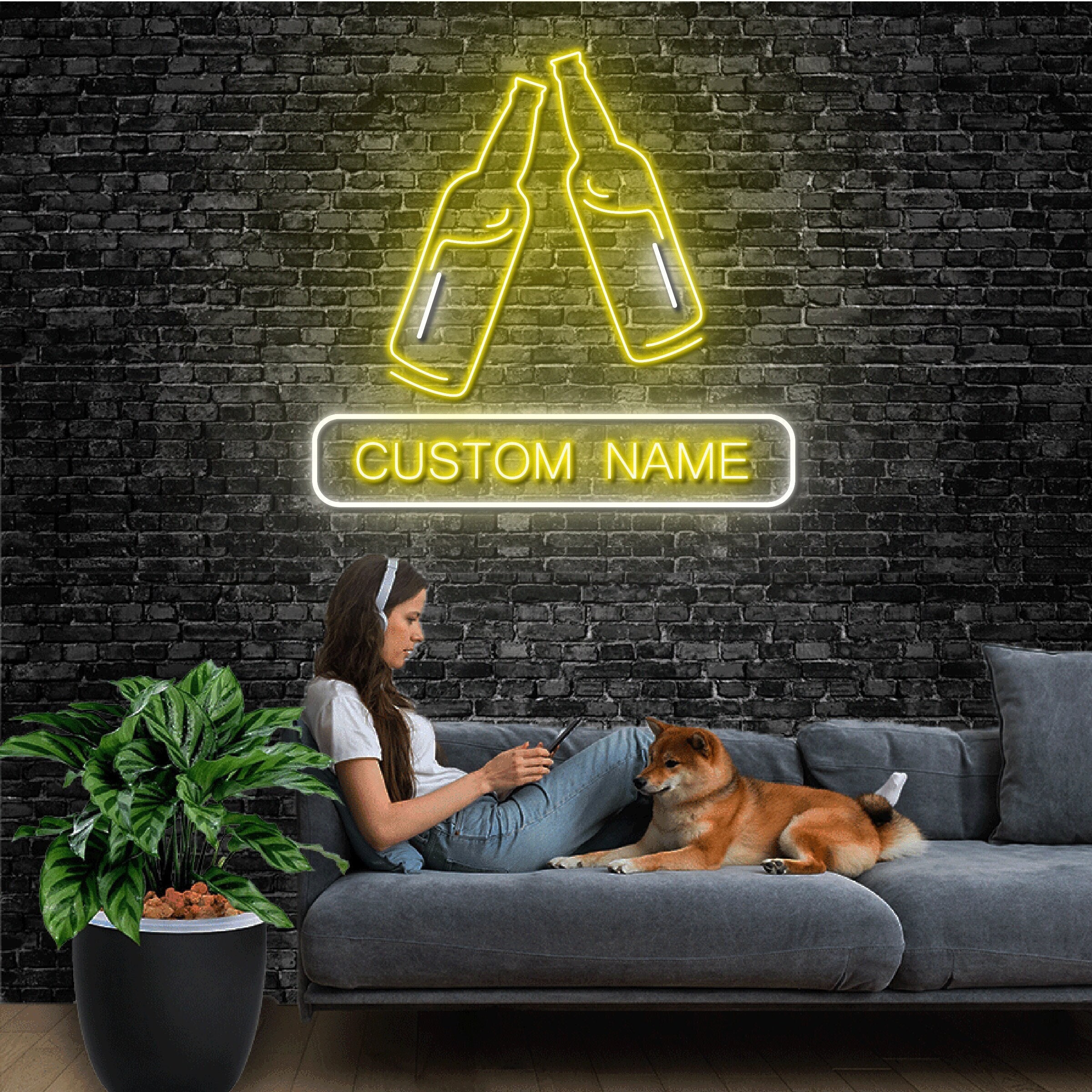 Custom Name Beer Bottle Neon Sign