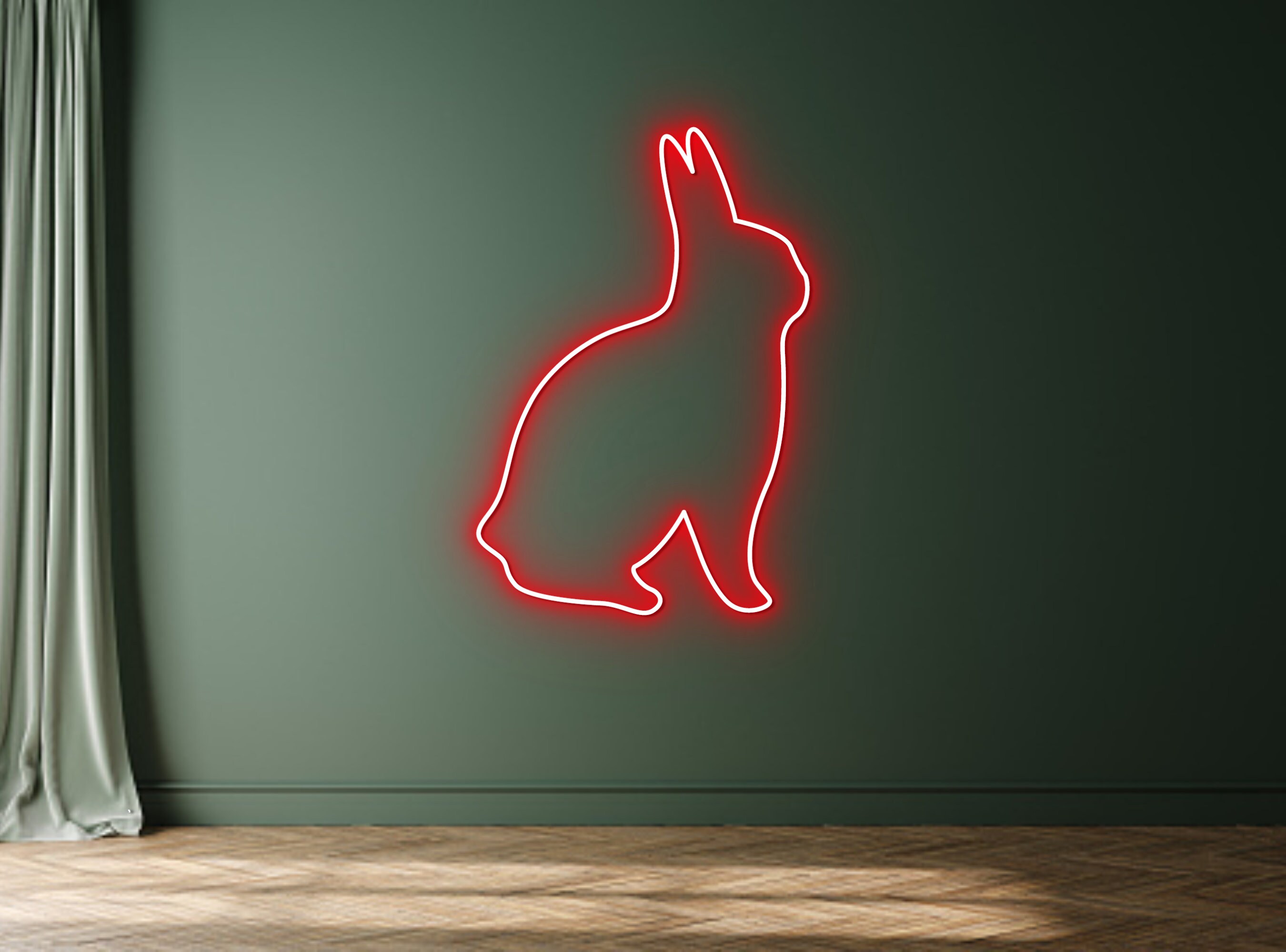 Cute Bunny Rabbit Neon Sign Wall Art Decor