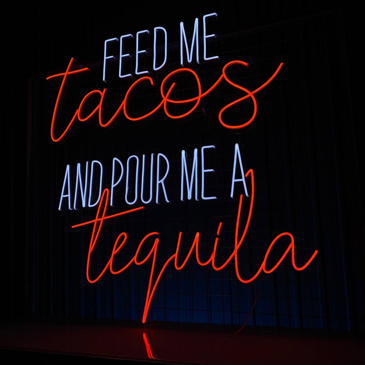 Feed Me Tacos Tequila Neon Sign Restaurant Wall Decor