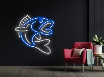 Bass Fish Neon Sign Decoration Gift Wall Hanging Gift